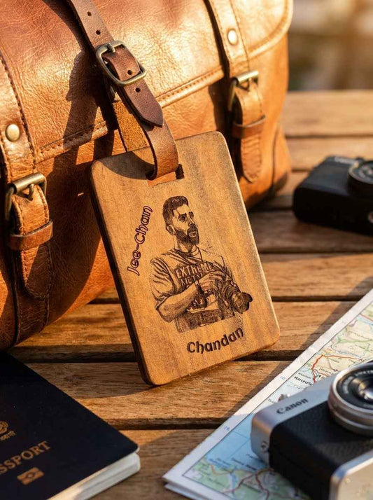 Personalized Luggage Tags for Stylish Travel Identification - Wooden