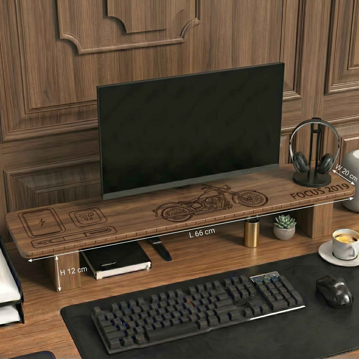 Desk Monitor Riser | Custom-engraved command Centre