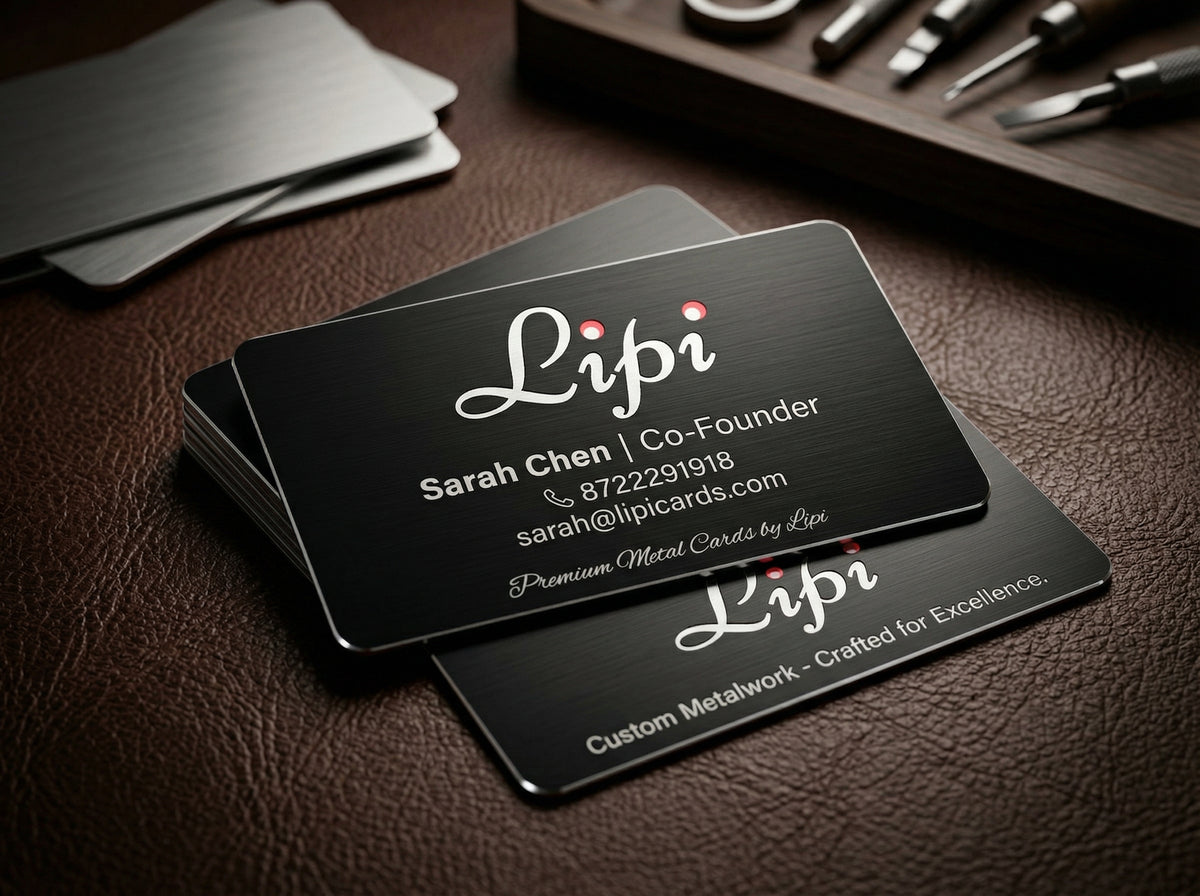 Personalized Metal Business Cards - Pack of 50 Premium Quality Cards - Lipi
