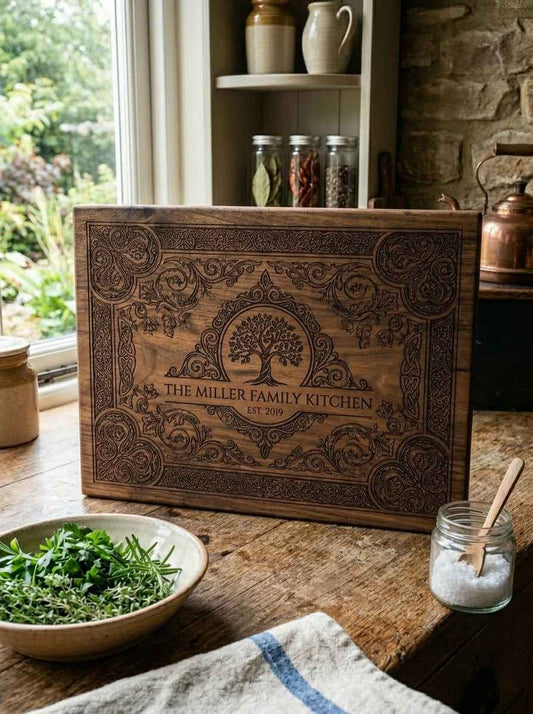 The Heritage Teak Wood Chopping Board | Custom Laser Engraved