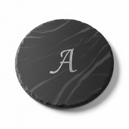 Personalized Black Stone Coasters Set of 4 - Customizable Drinkware - Lipi